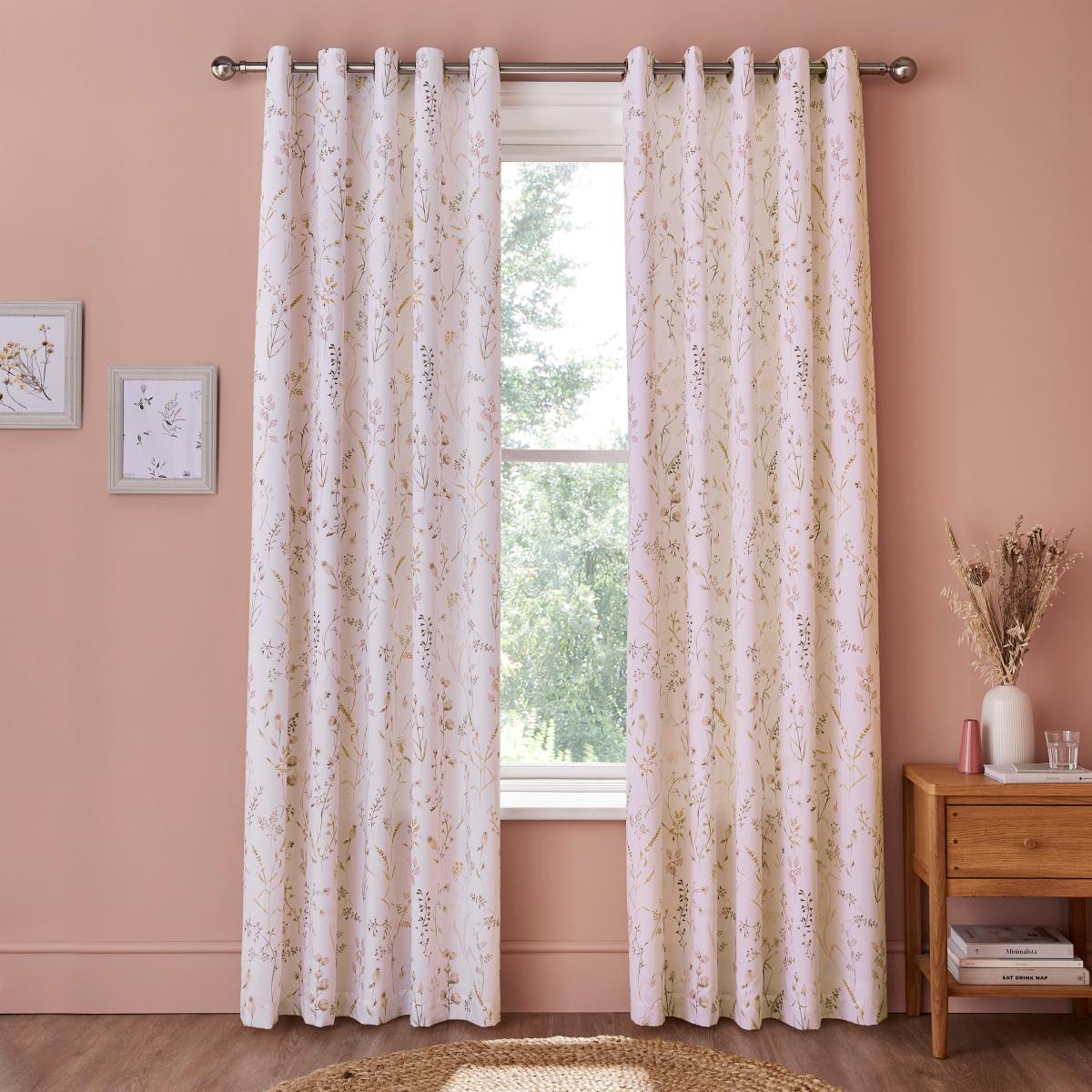 Freya Stem Floral Cotton Eyelet Curtains – image 2