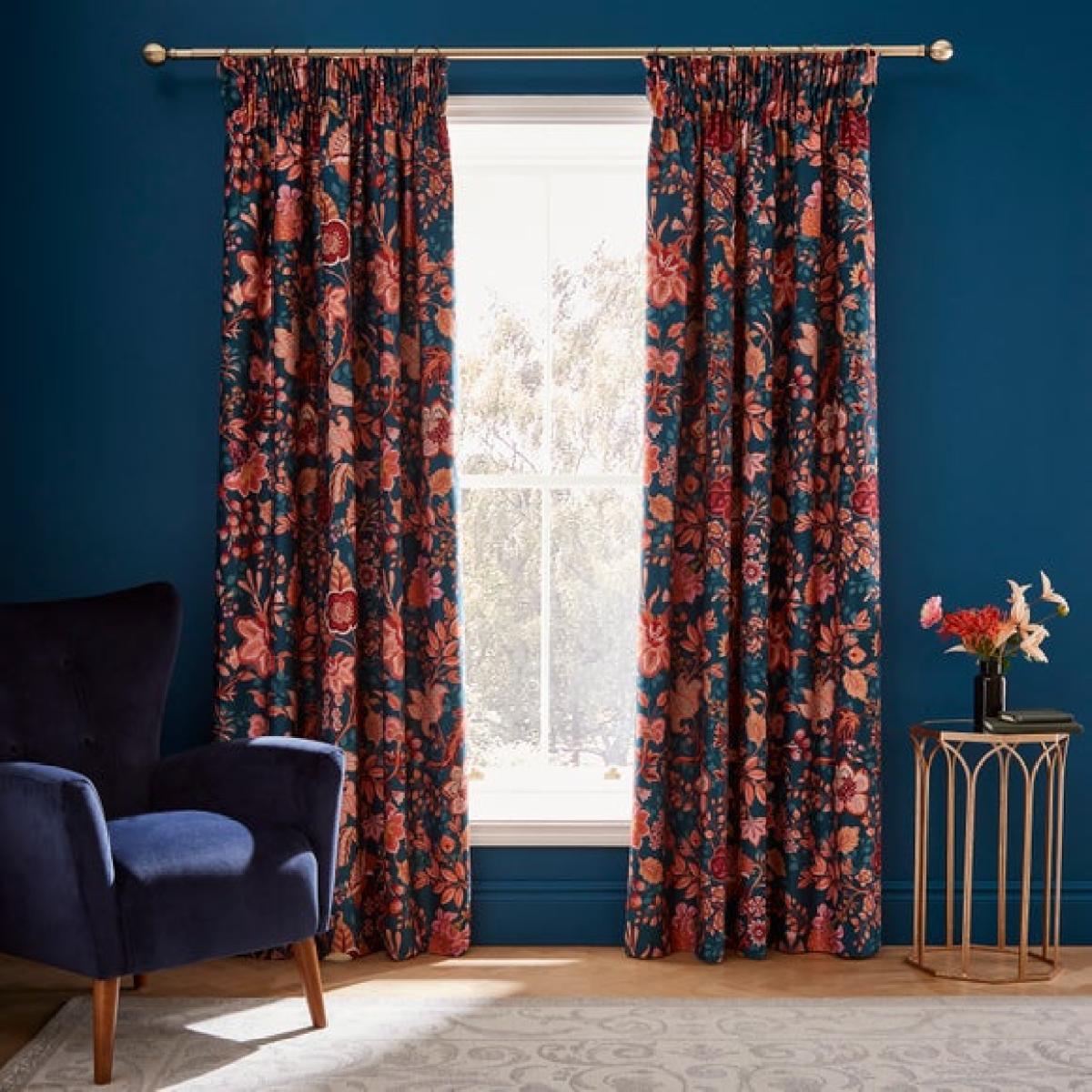 Dorma Tree of Life 100% Cotton Sateen Blackout Pencil Pleat Curtains – image 2