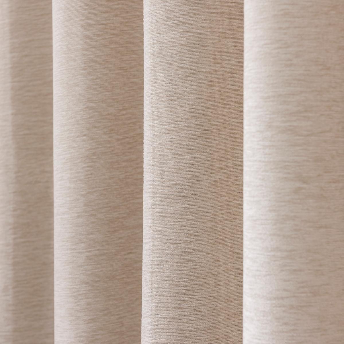 Genoa Chenille Blackout Pencil Pleat Curtains Sandstone – image 3