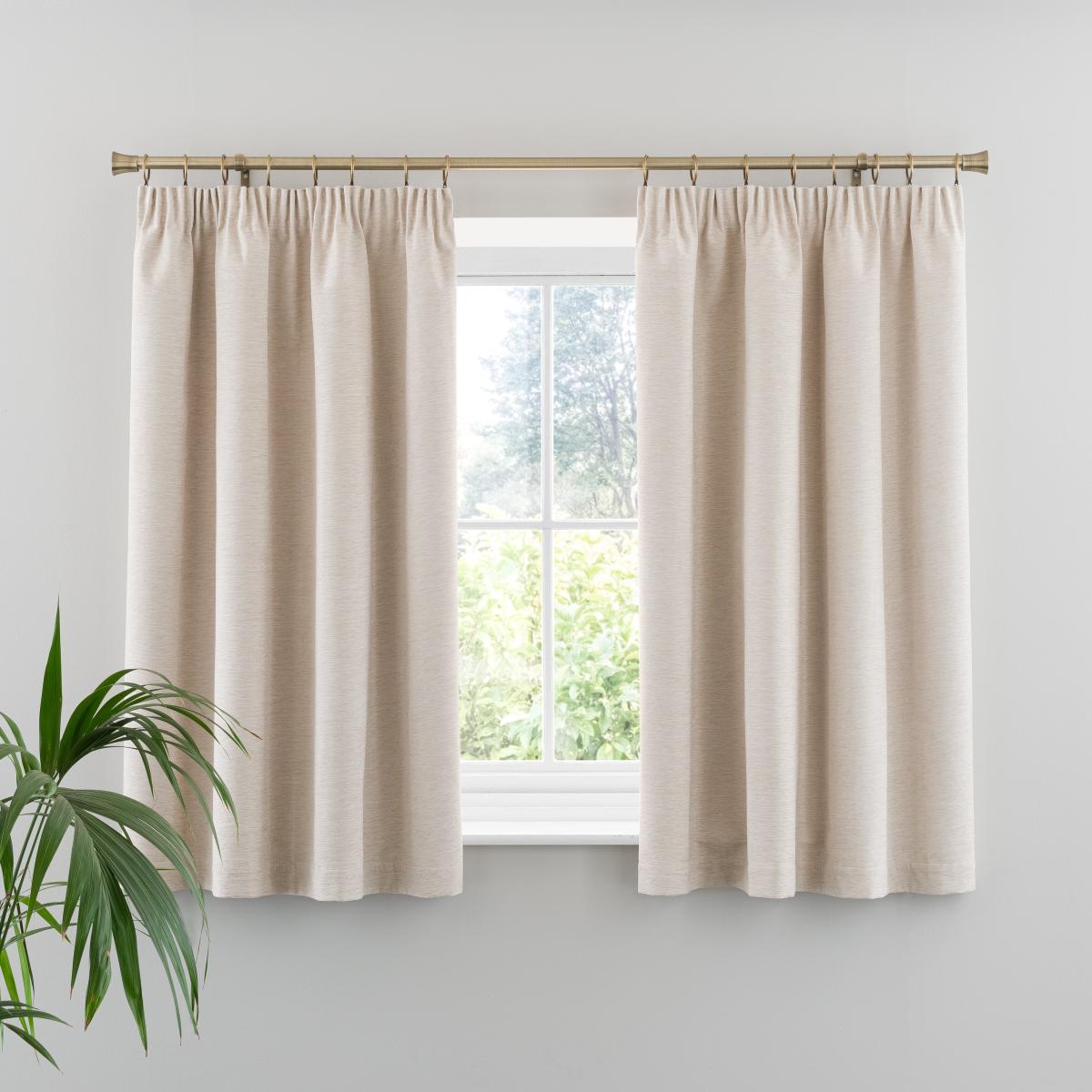 Genoa Chenille Blackout Pencil Pleat Curtains Sandstone – image 5