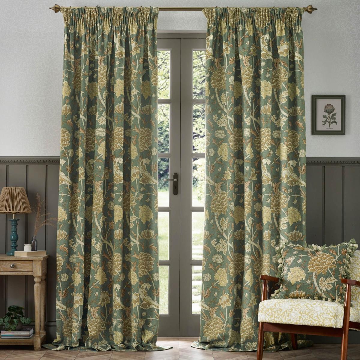 Morris & Co. Cray Chenille Pencil Pleat Curtains – image 2