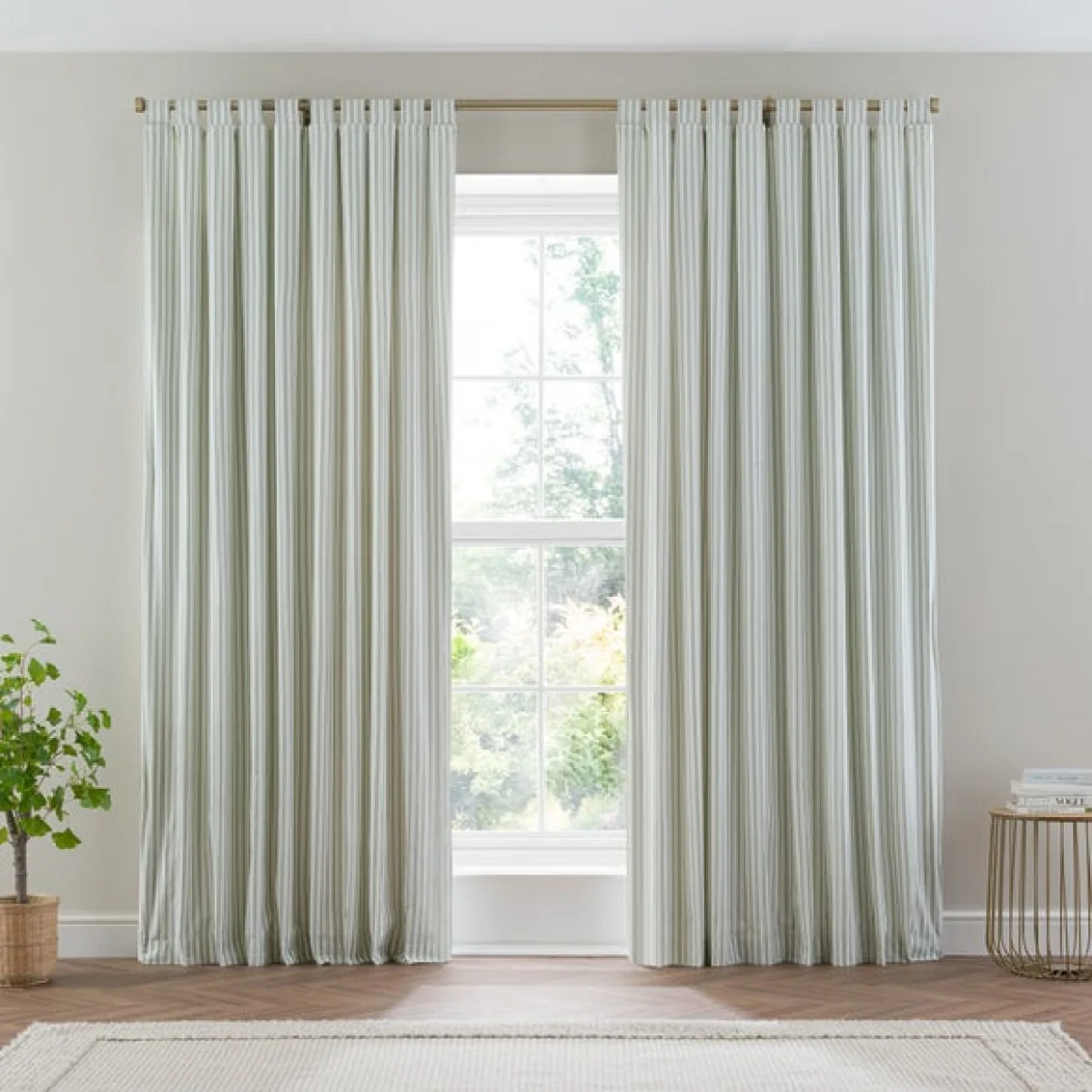 Dawson Stripe 100% Cotton Tab Top Curtains – image 2