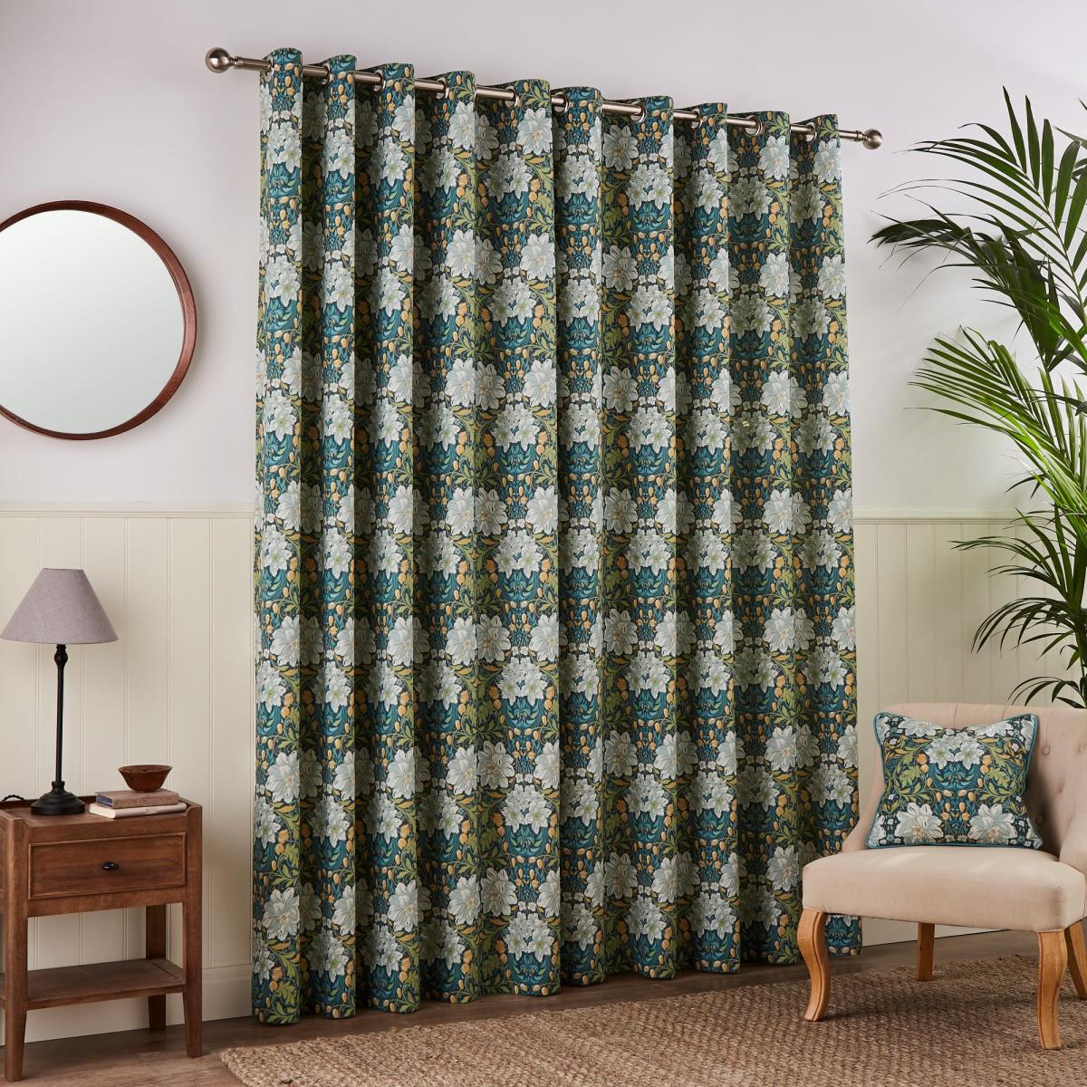 Loretta Floral Eyelet Curtains Green – image 4
