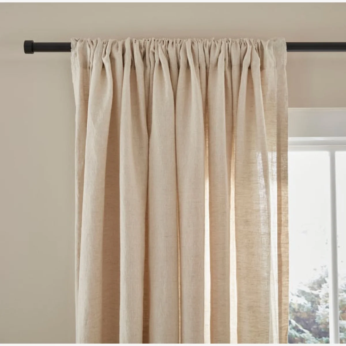 Natural Linen Curtains Natural – image 1