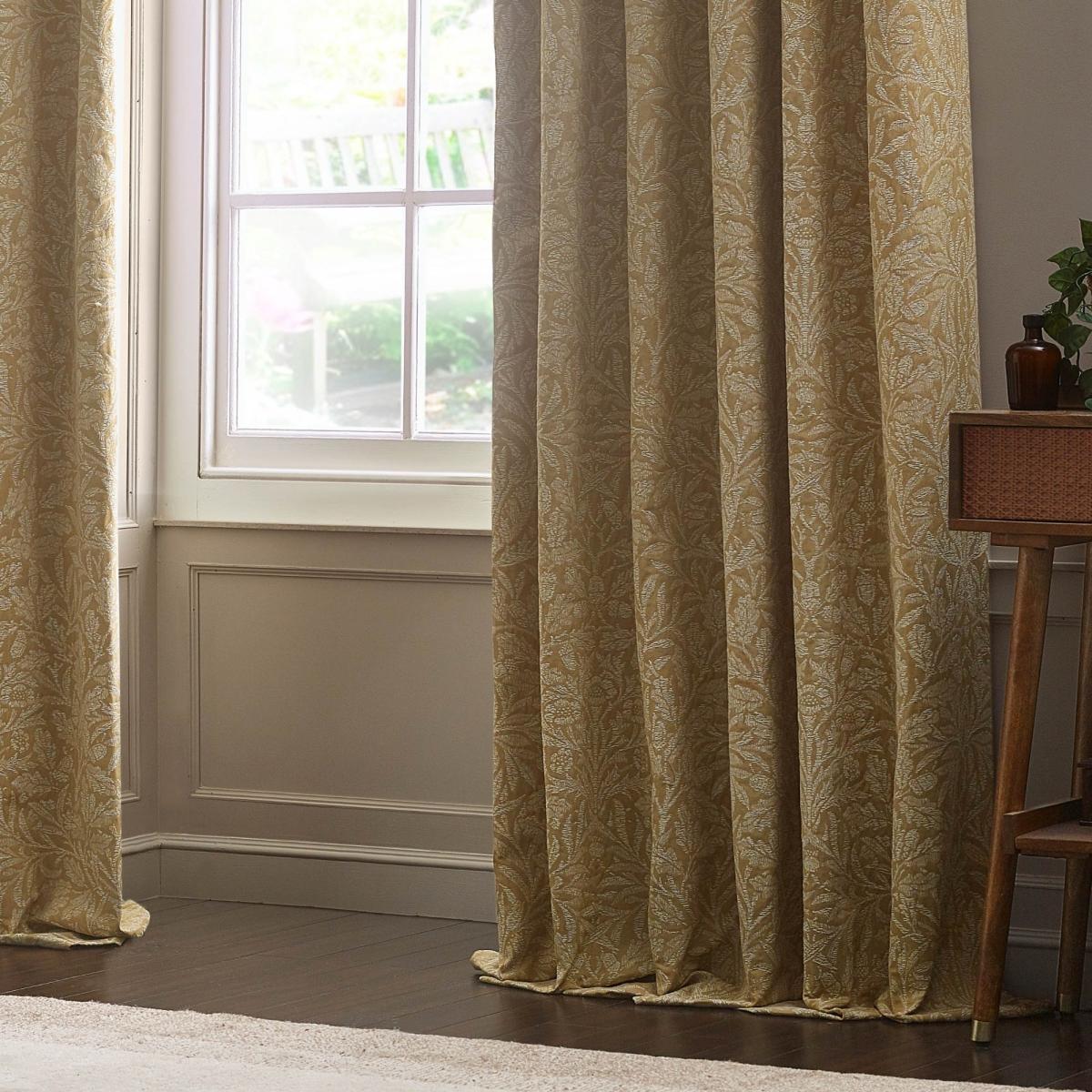 Morris & Co. Acorn Tonal Jacquard Pencil Pleat Curtains – image 3