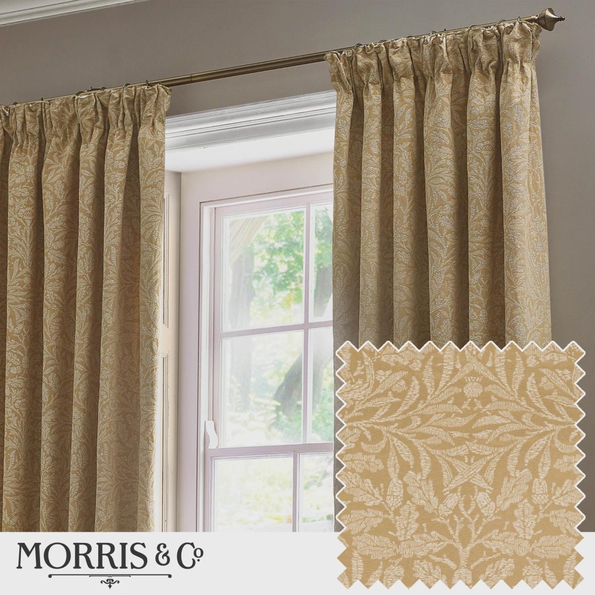Morris & Co. Acorn Tonal Jacquard Pencil Pleat Curtains – image 4