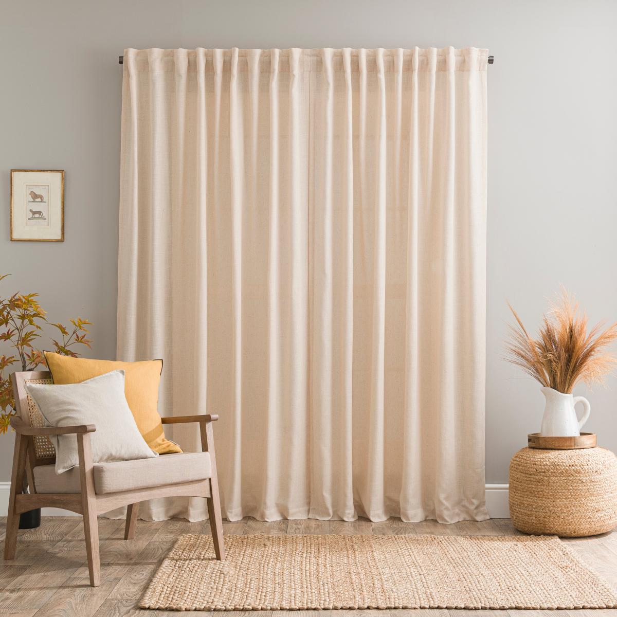 Touch of Linen Natural Unlined Tab Top Curtains Natural – image 4