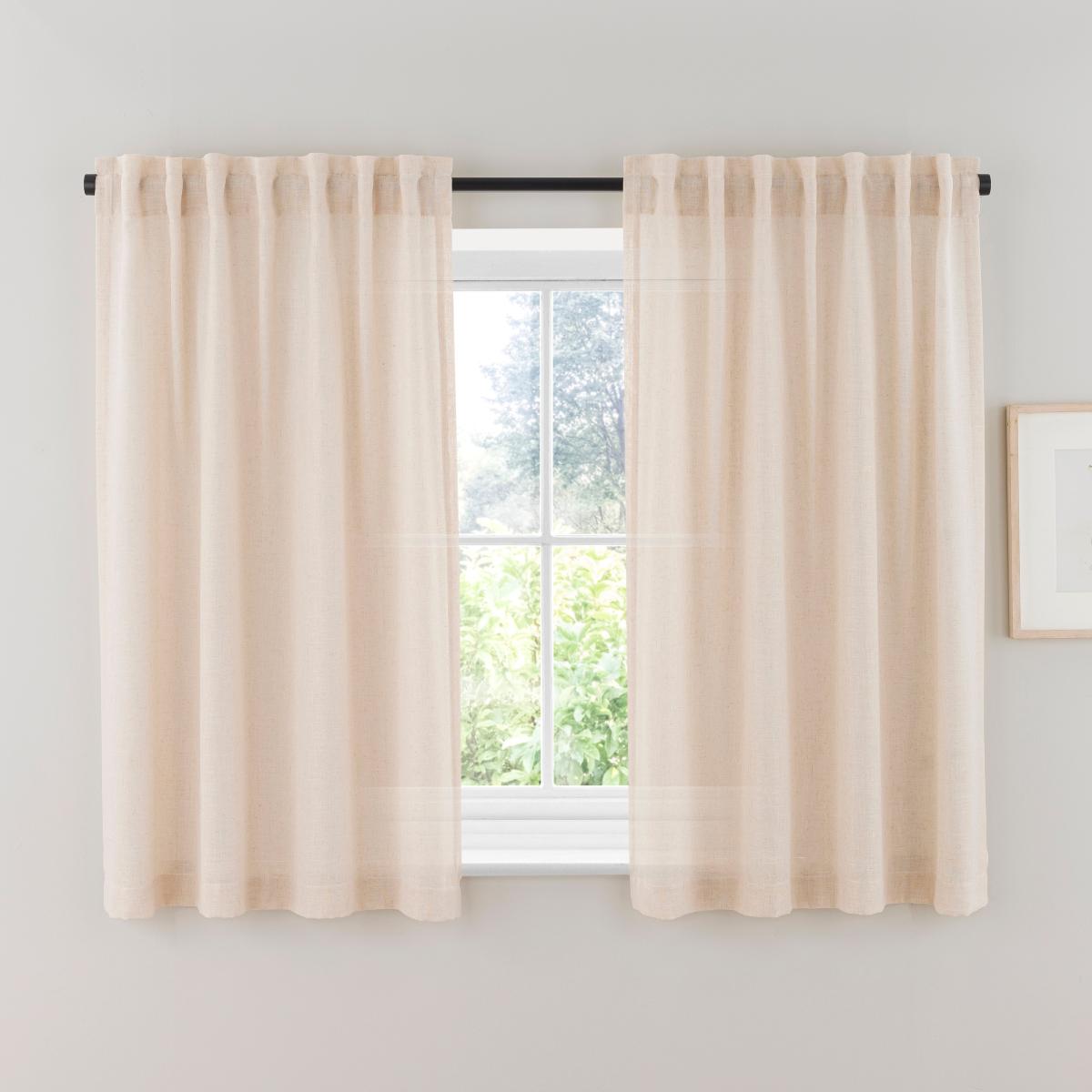 Touch of Linen Natural Unlined Tab Top Curtains Natural – image 5