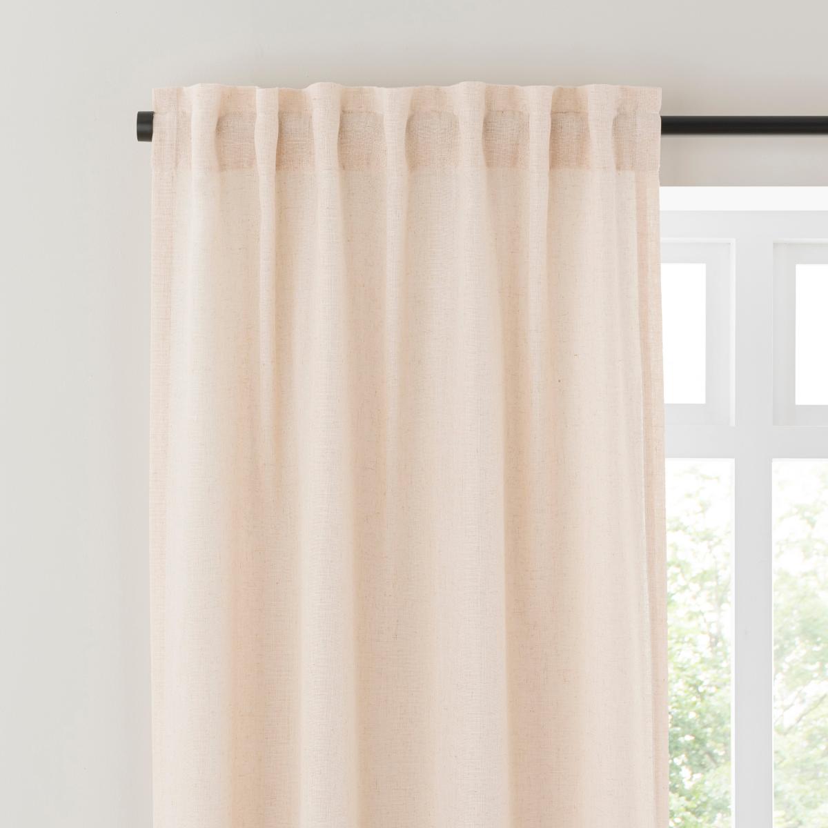 Touch of Linen Natural Unlined Tab Top Curtains Natural – image 1