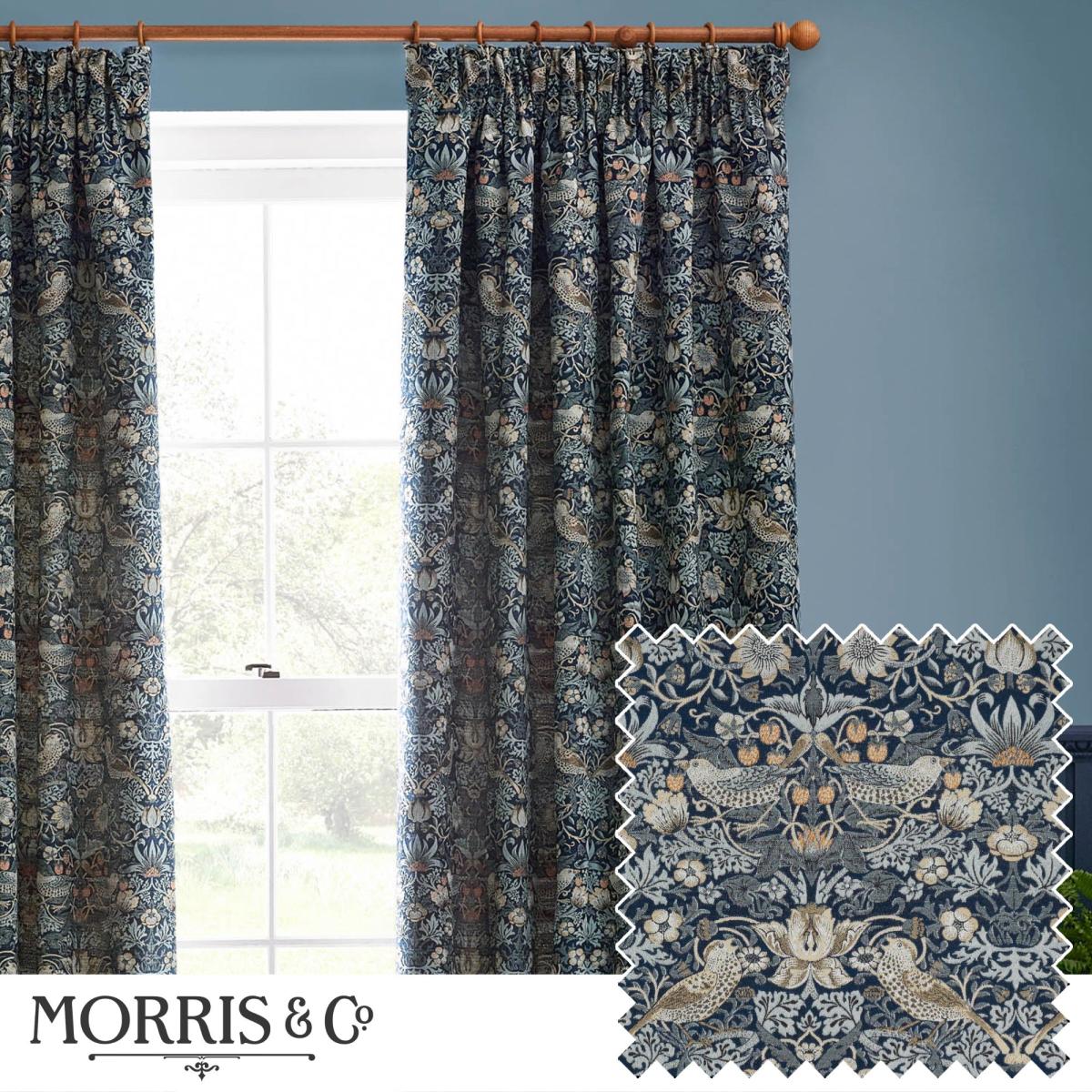 Morris & Co. Strawberry Thief Jacquard Pencil Pleat Curtains – image 5