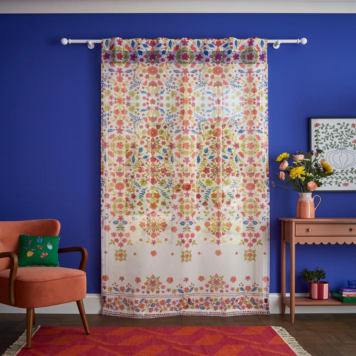Sophie Robinson Courtyard Garden Tie Top Single Voile Panel – image 2