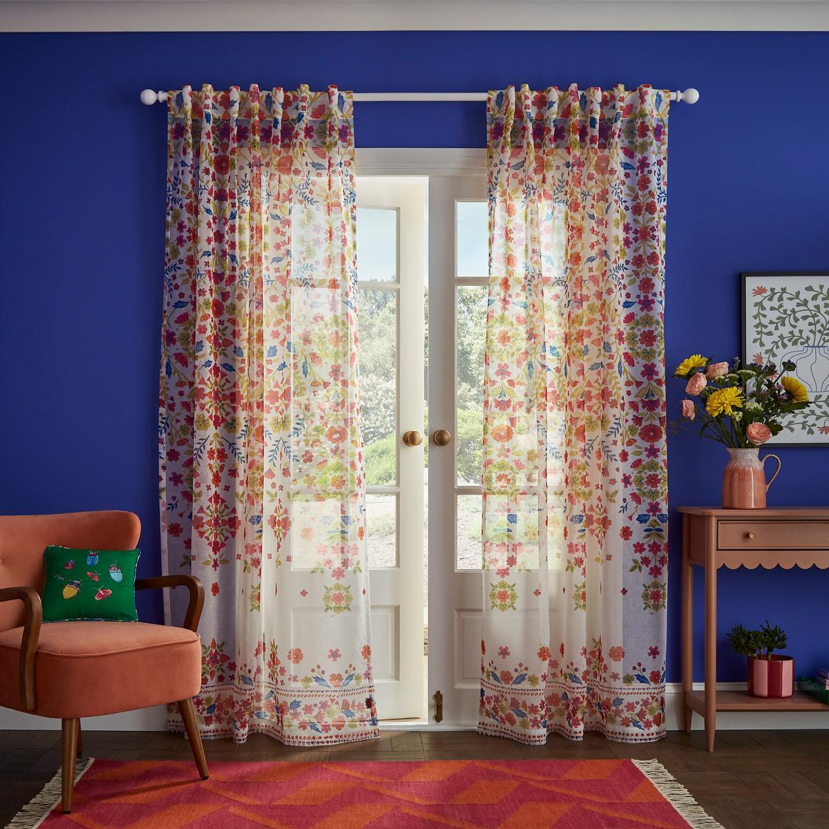 Sophie Robinson Courtyard Garden Tie Top Single Voile Panel – image 6