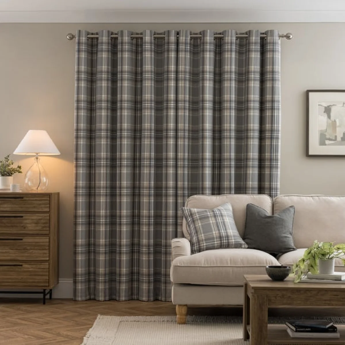 Belhaven Check Eyelet Curtains – image 4