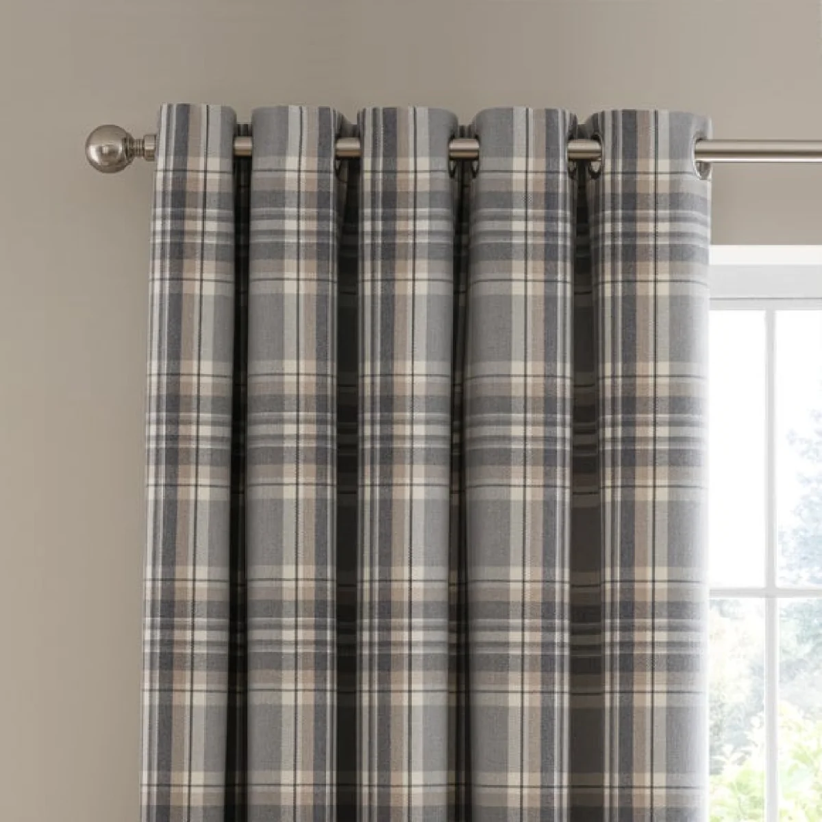Belhaven Check Eyelet Curtains – image 1