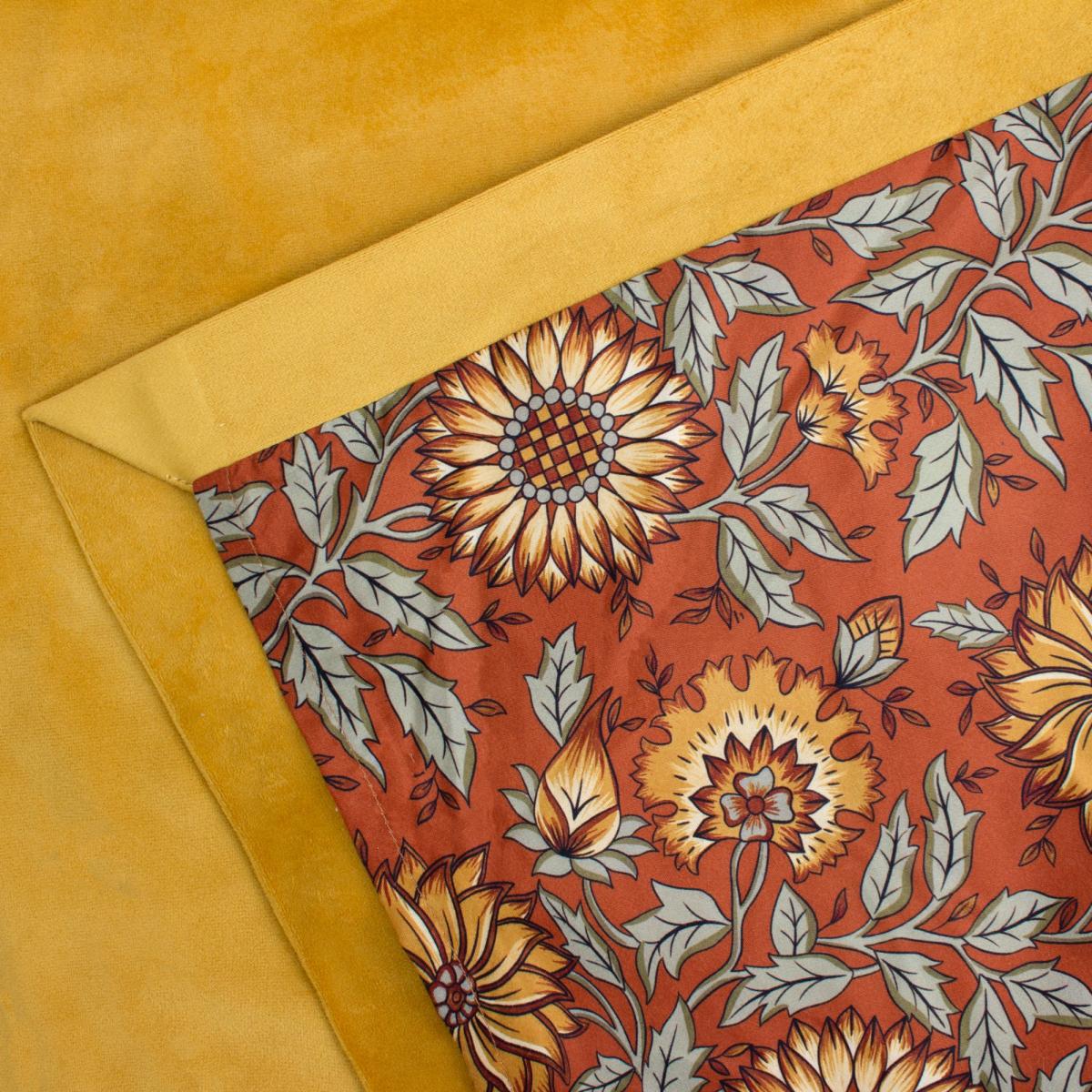 Cranbrook Floral Lining Pencil Pleat Curtains Gold – image 4