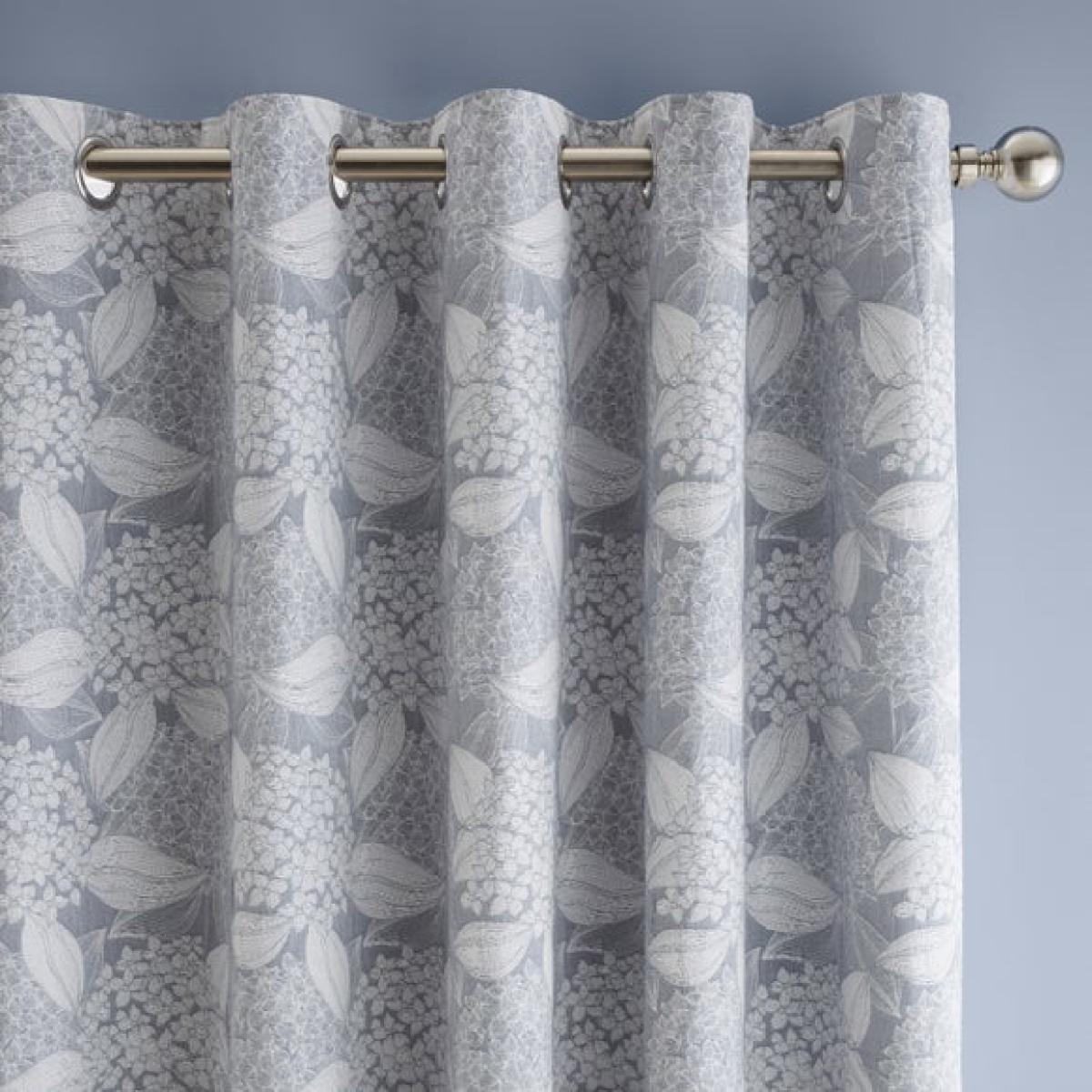 Ripley Hydrangea Jacquard Blackout Eyelet Curtains – image 1