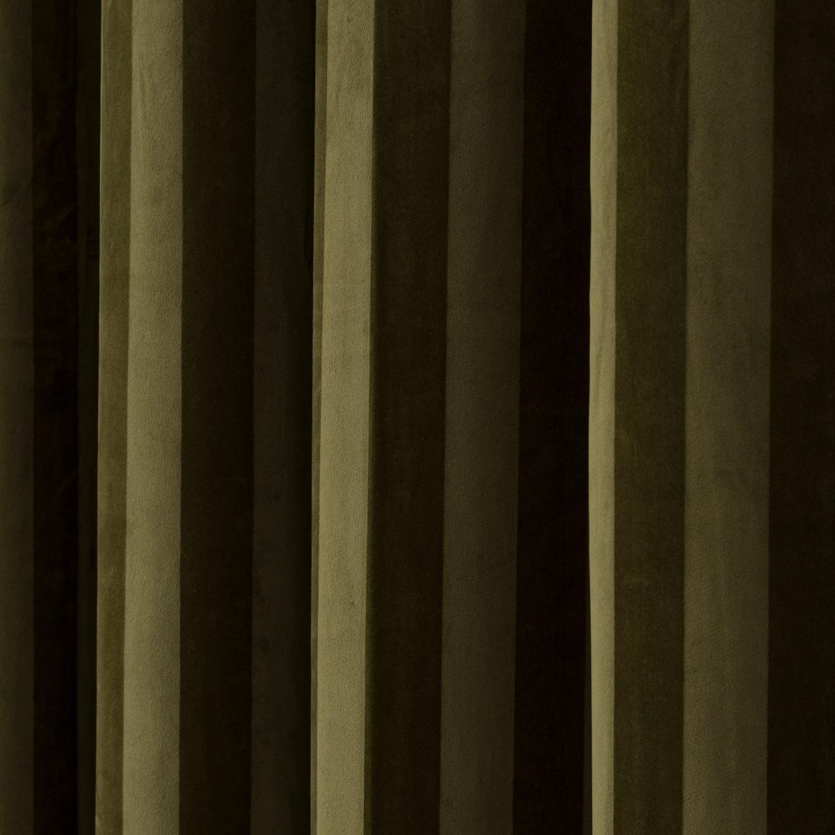 Milford Stripe Eyelet Curtains Moss Green – image 3