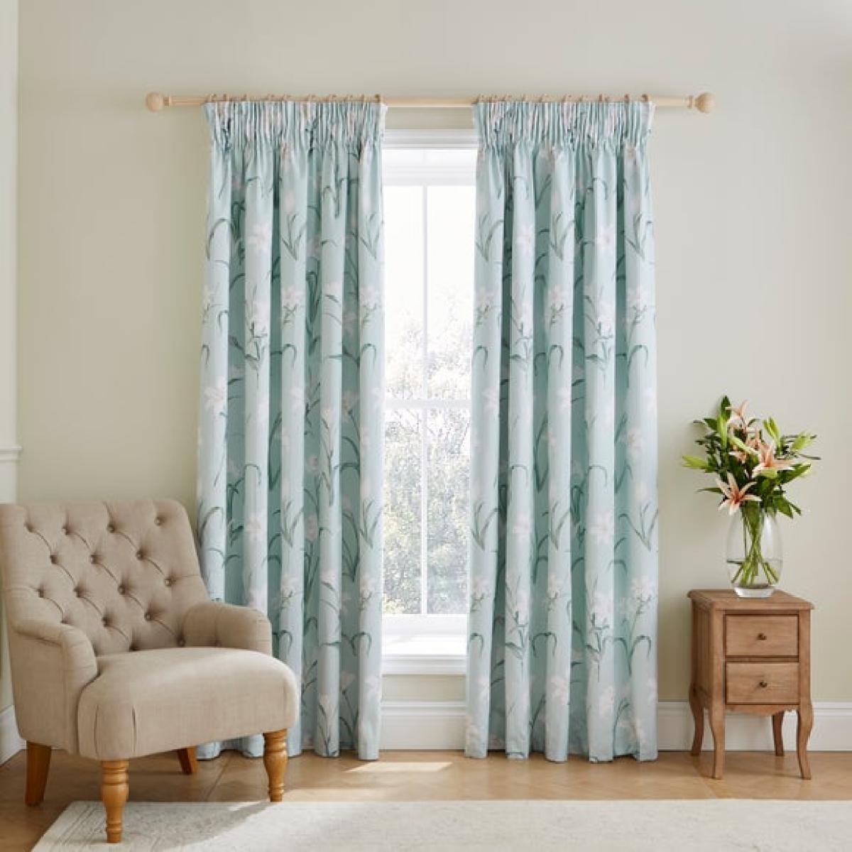 Dorma Wildmere 100% Cotton Sateen Blackout Pencil Pleat Curtains – image 2