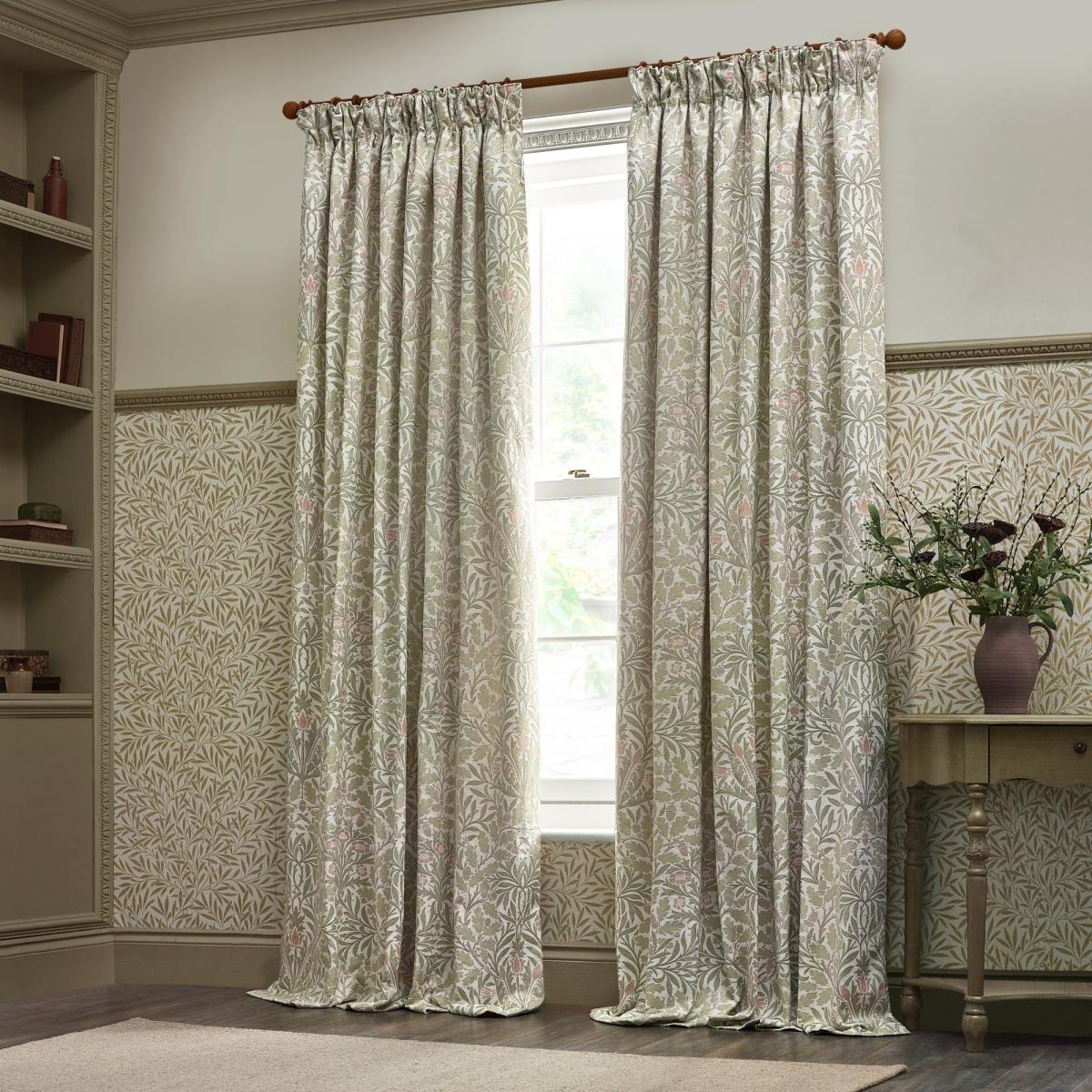 Morris & Co. Acorn Multi Jacquard Pencil Pleat Curtains – image 1