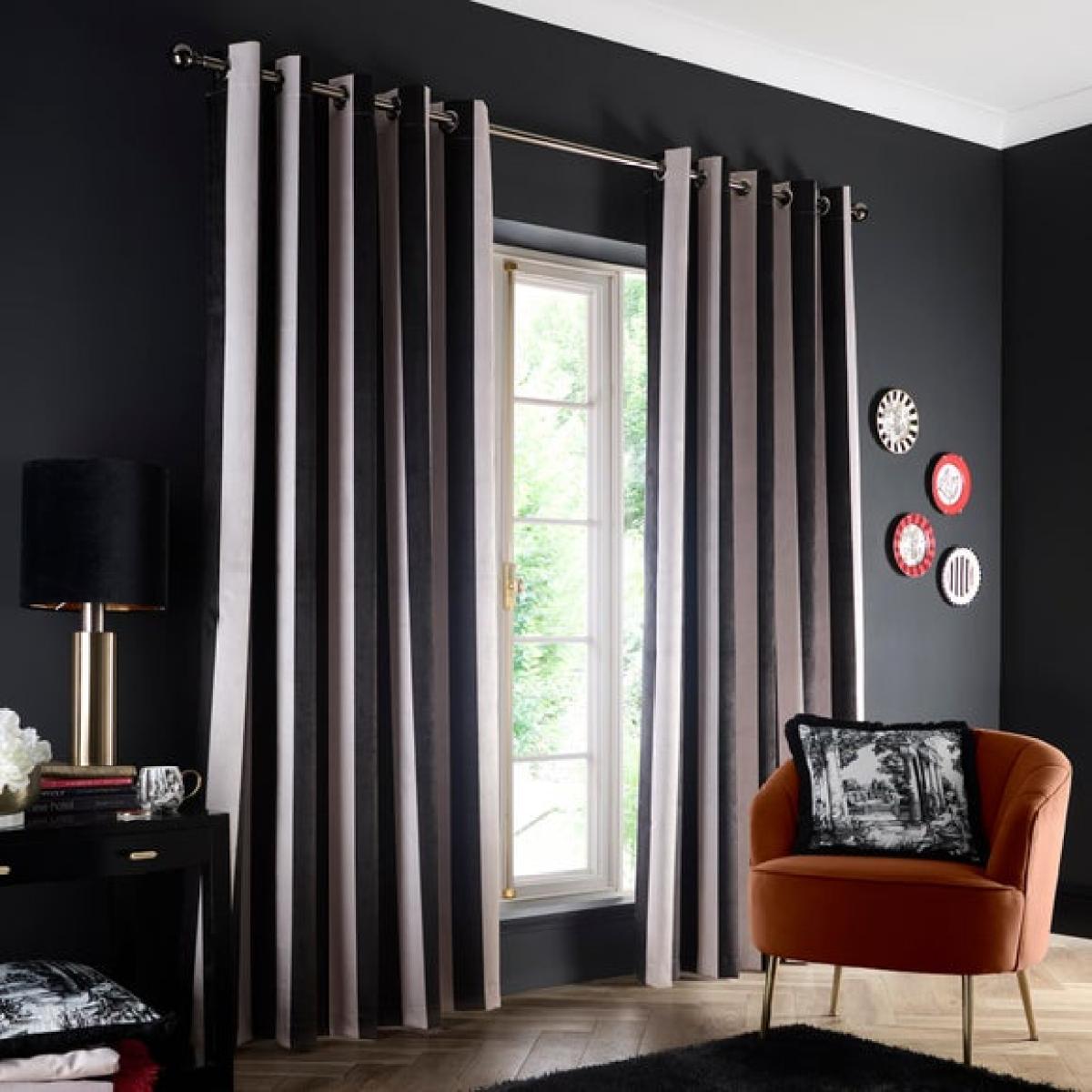 Laurence Llewelyn-Bowen Festivo Stripe Blackout Eyelet Curtains – image 2