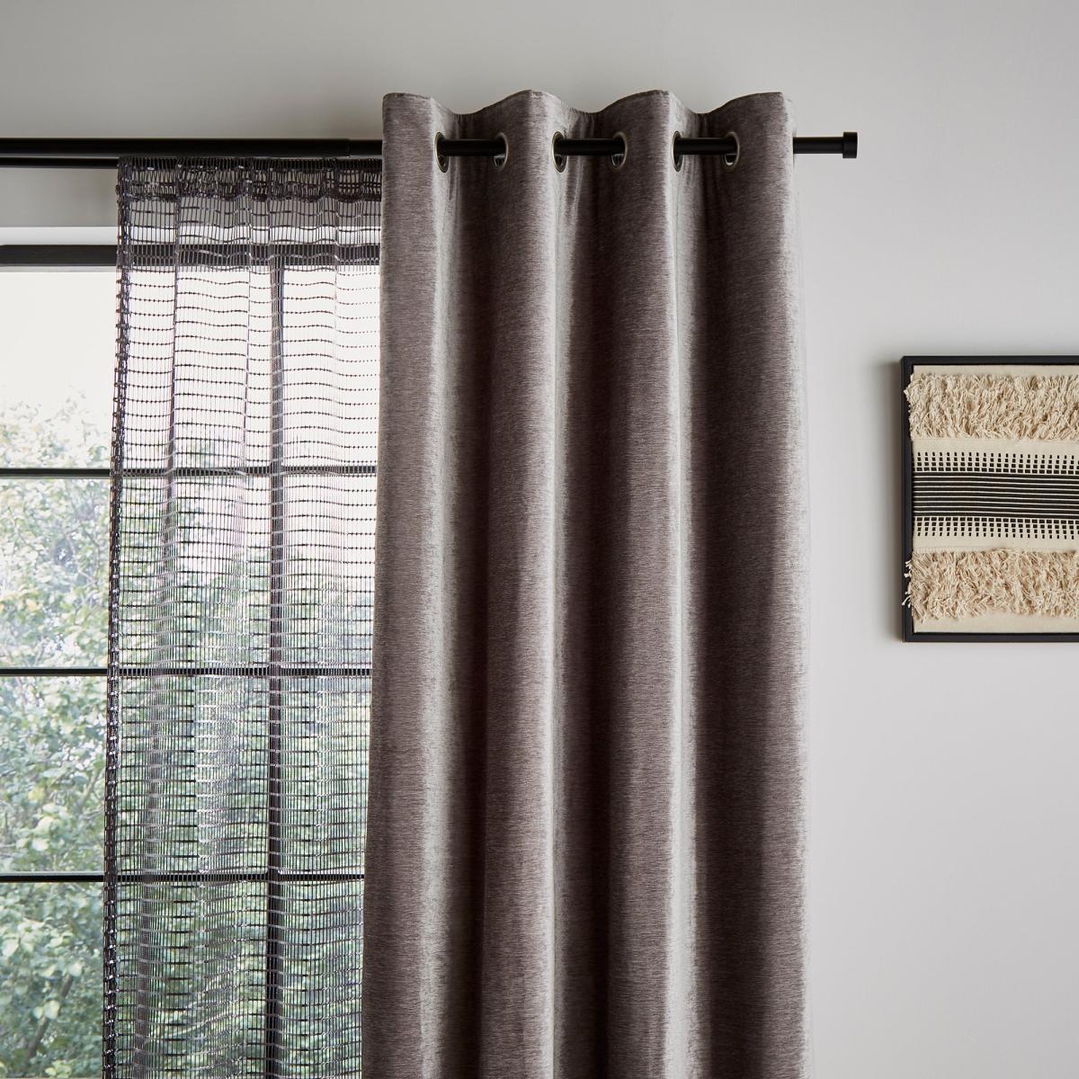 Open Weave Maxi Slot Top Curtain Charcoal – image 5