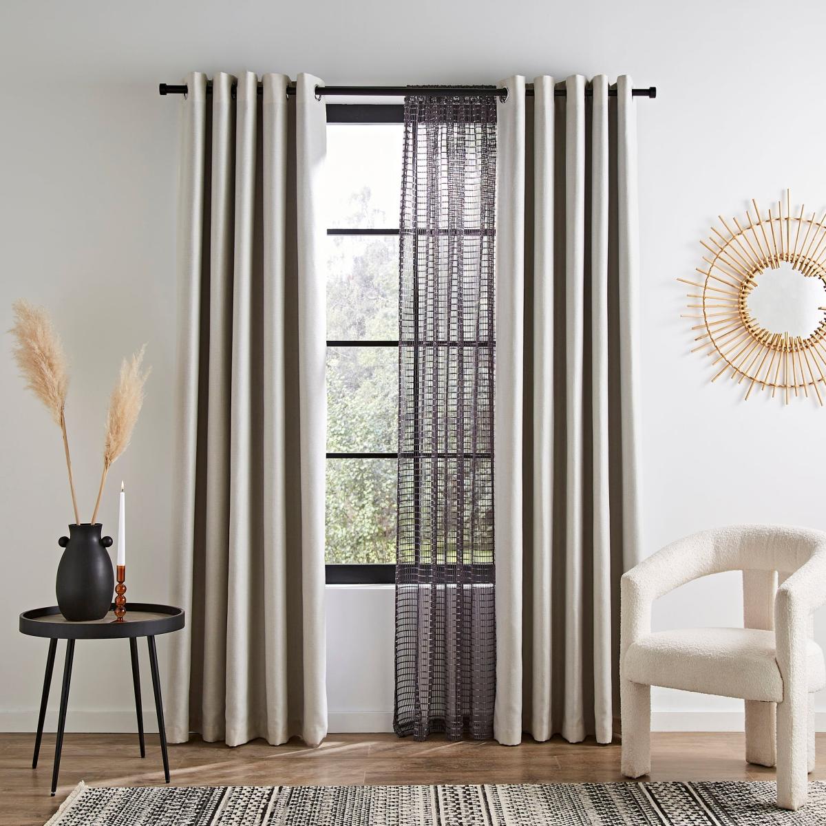 Open Weave Maxi Slot Top Curtain Charcoal – image 6
