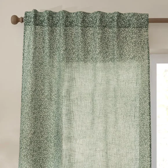 Yard Perrie Leaf Hidden Tab Top Voile Panel – image 1