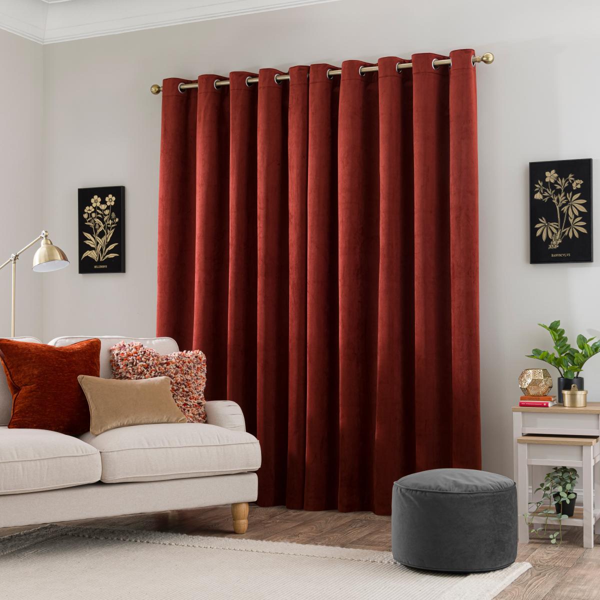 Isla Ultra Blackout Eyelet Curtains Orange Umber – image 4