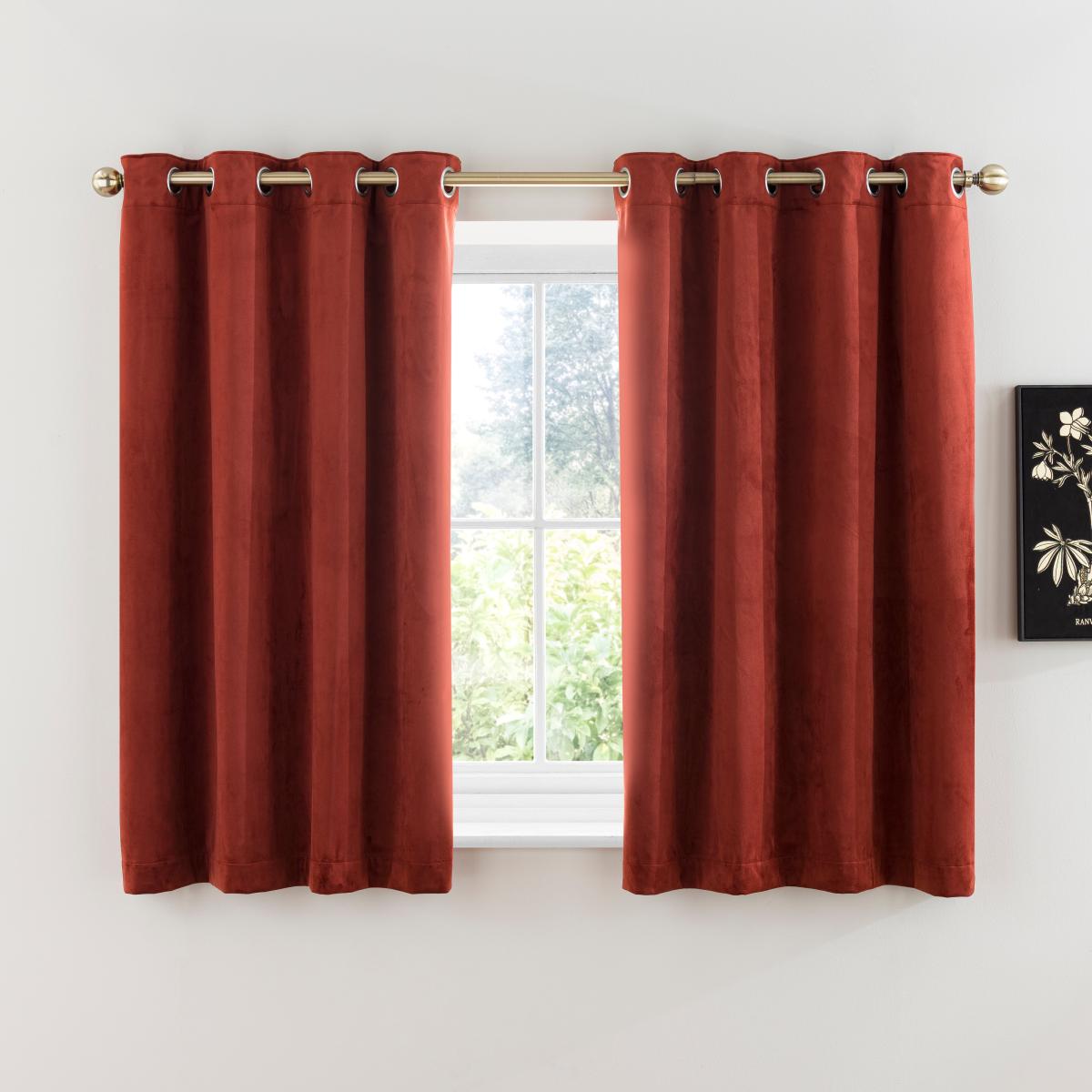 Isla Ultra Blackout Eyelet Curtains Orange Umber – image 5