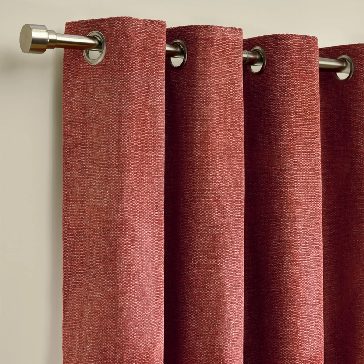 Habitat Basket Weave Blackout Eyelet Curtain - Terracotta - 229x183cm – image 4