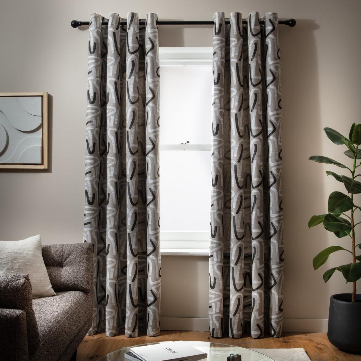 Habitat Abstract Jacquard Curtain - Natural – image 4