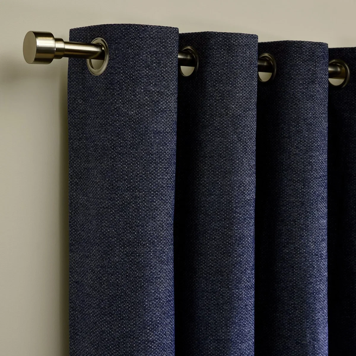 Habitat Basket Weave Blackout Eyelet Curtain - Navy - 229x183cm – image 4
