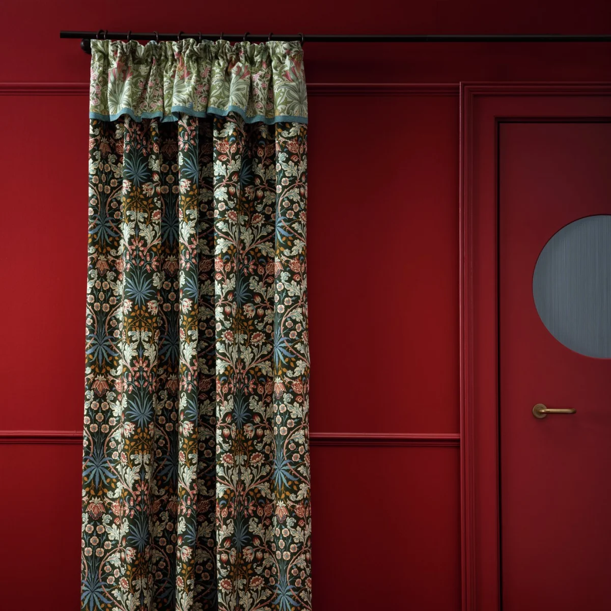 Habitat x Morris & Co. Hyacinth Ruffle Pencil Pleat Curtain - 168x183cm – image 1