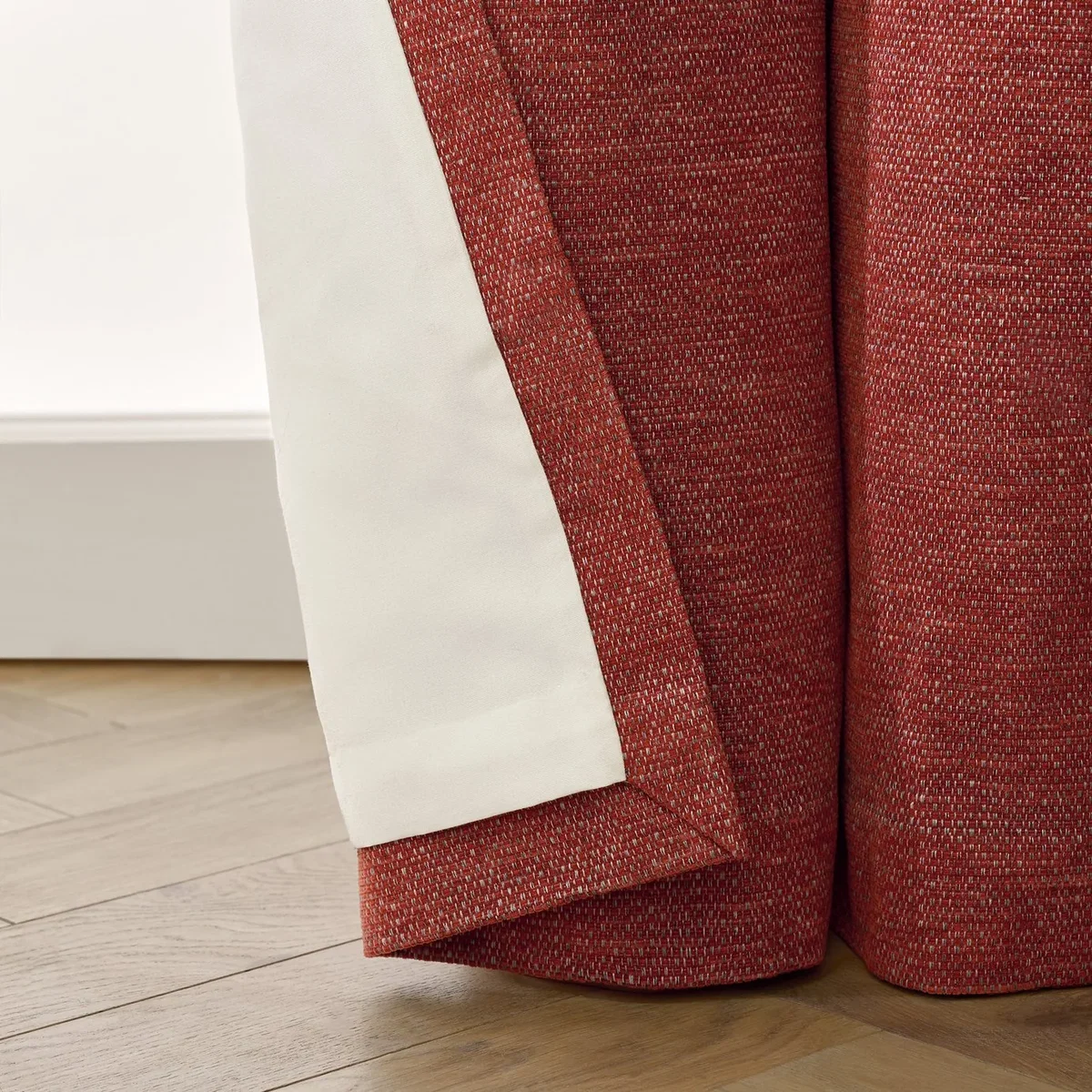 Habitat Basket Weave Blackout Pencil Pleat Curtain -Terracotta - 229x183cm – image 5