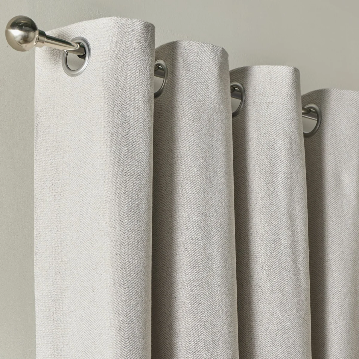 Habitat Textured Blackout Herringbone Eyelet Curtain - Cream - 168x229cm – image 4