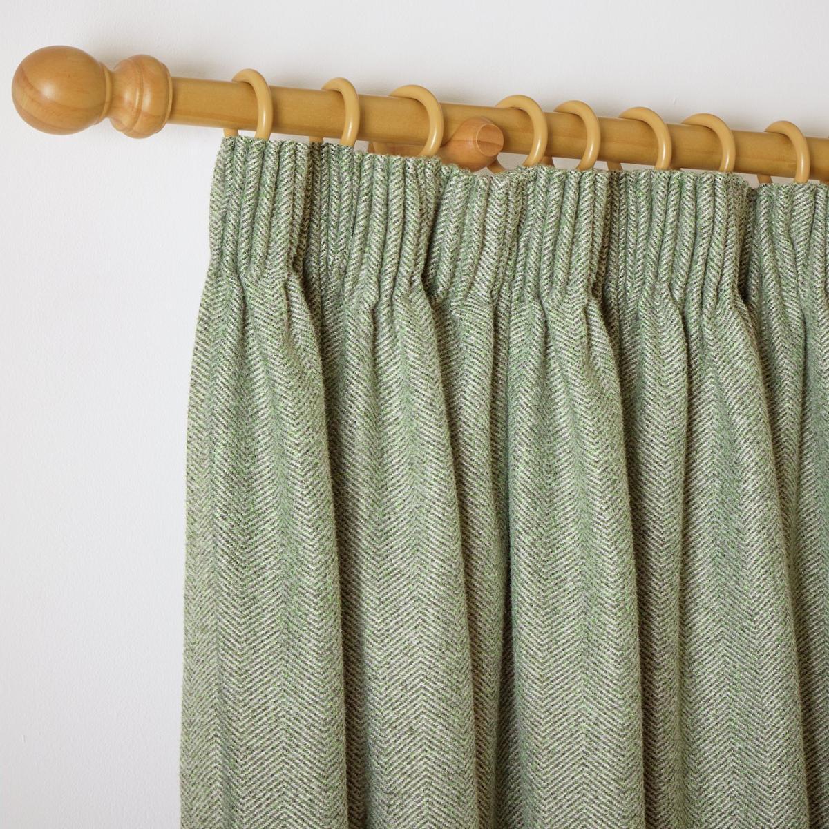 Habitat Herringbone Pencil Pleat Curtain - Green - 137x117cm – image 3