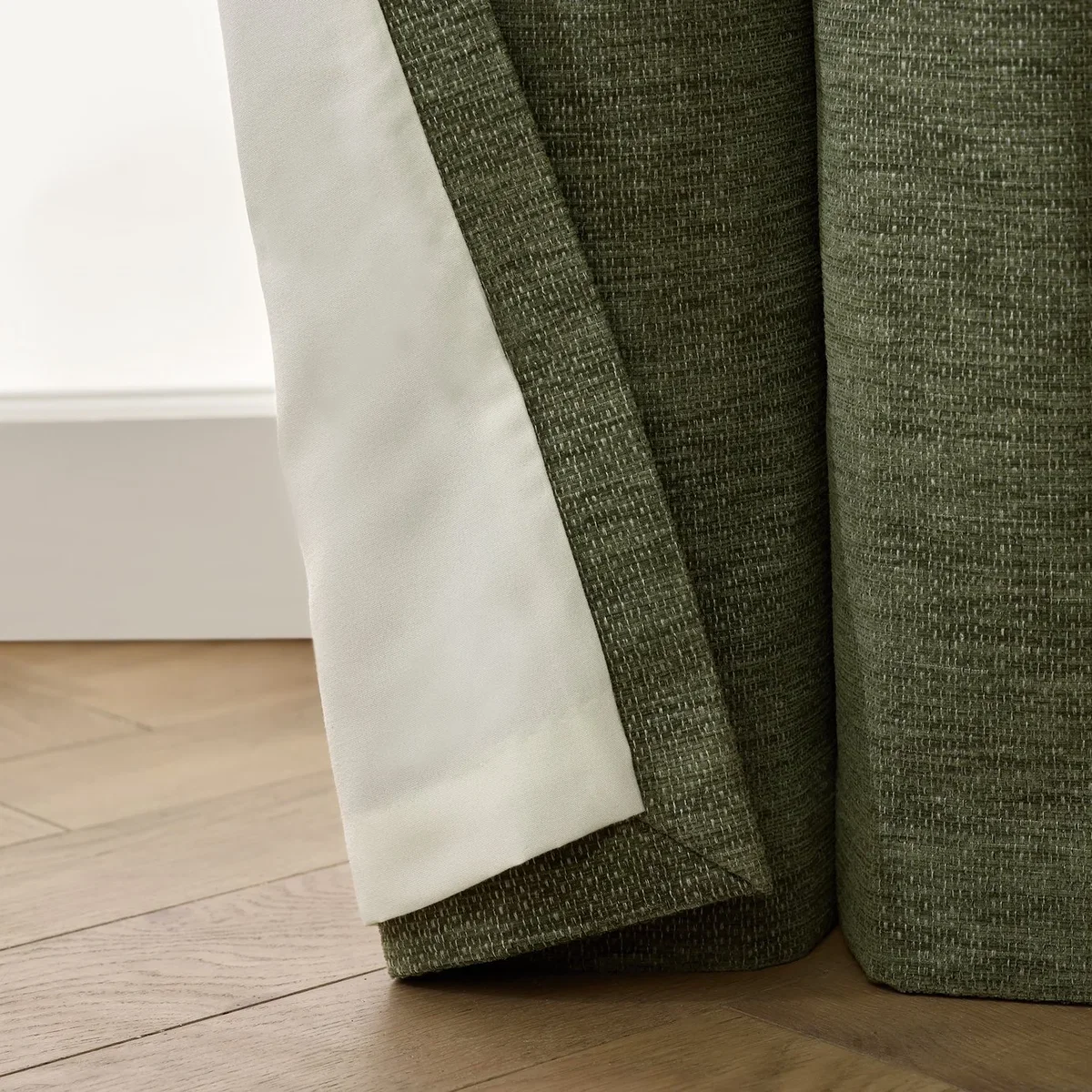 Habitat Basket Weave Blackout Eyelet Curtain - Dark Green - 229x183cm – image 5