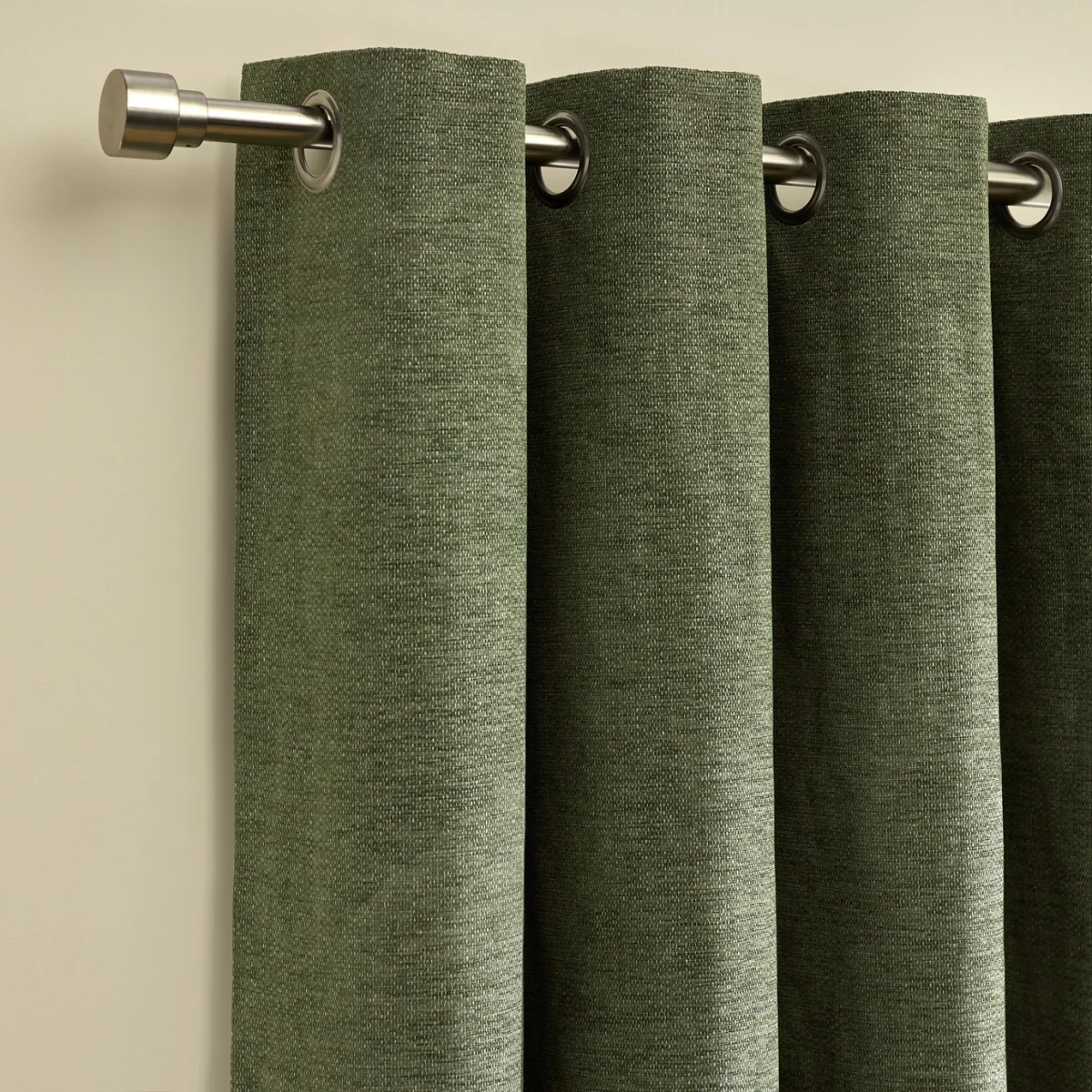 Habitat Basket Weave Blackout Eyelet Curtain - Dark Green - 168x183cm – image 4