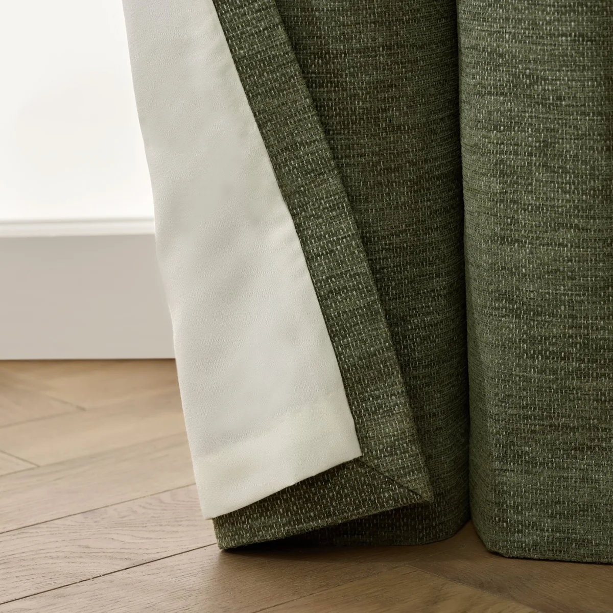 Habitat Basket Weave Blackout Eyelet Curtain - Dark Green - 168x183cm – image 5