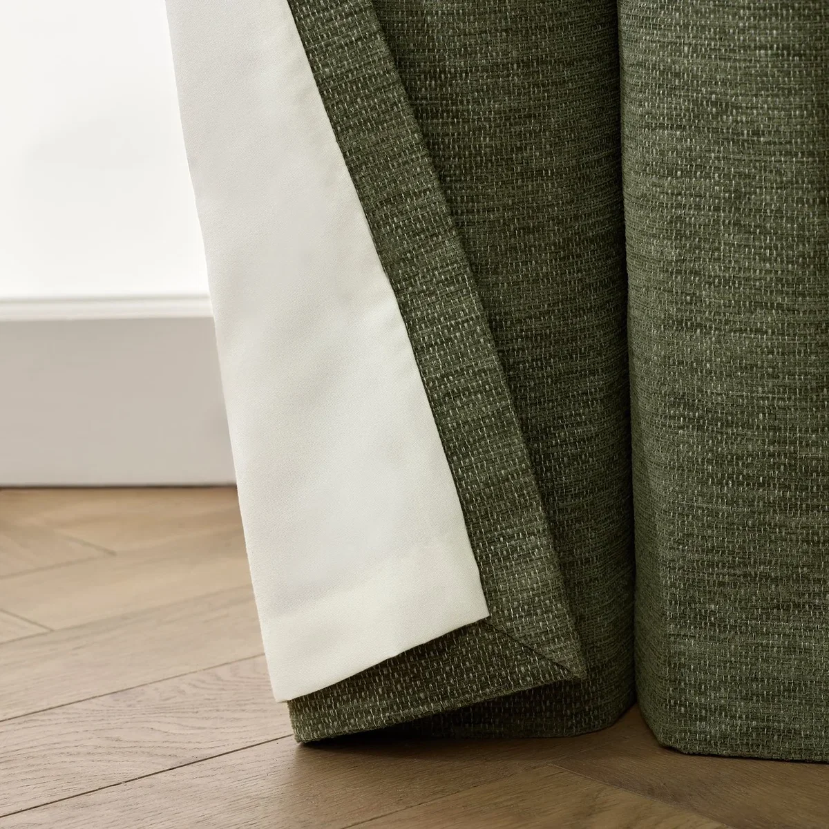 Habitat Basket Weave Blackout Pencil Pleat Curtain - Dark Green - 168x229cm – image 5