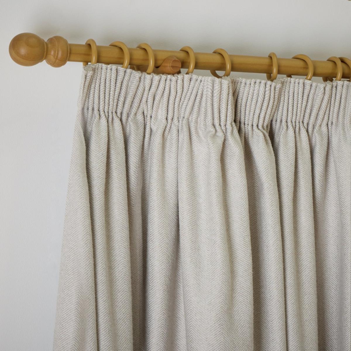 Habitat Herringbone Pencil Pleat Curtain - Cream -183x168cm – image 3