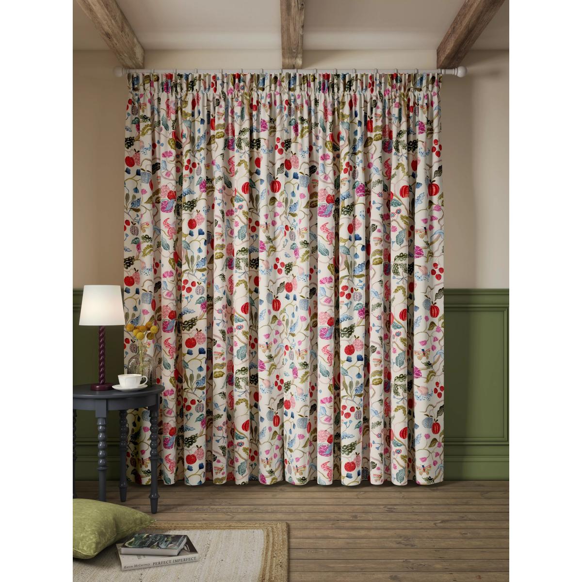 John Lewis Fruit Tree Pencil Pleat Pair Blackout Lined Curtains, Multi – image 4