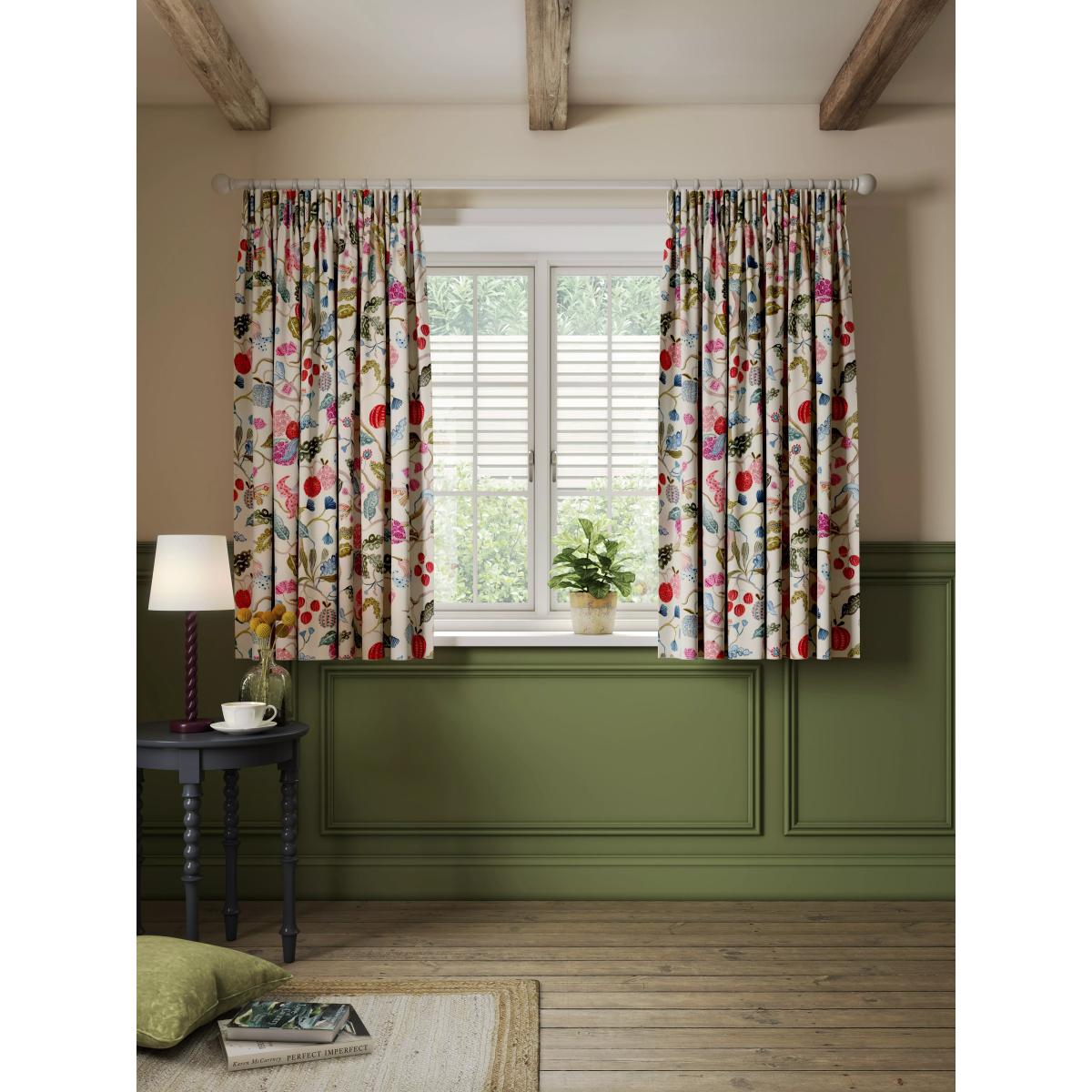 John Lewis Fruit Tree Pencil Pleat Pair Blackout Lined Curtains, Multi – image 5