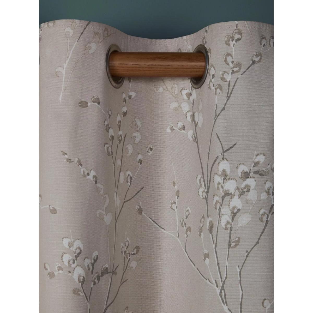 Laura Ashley Pussy Willow Pair Lined Eyelet Curtains, Truffle Natural – image 3