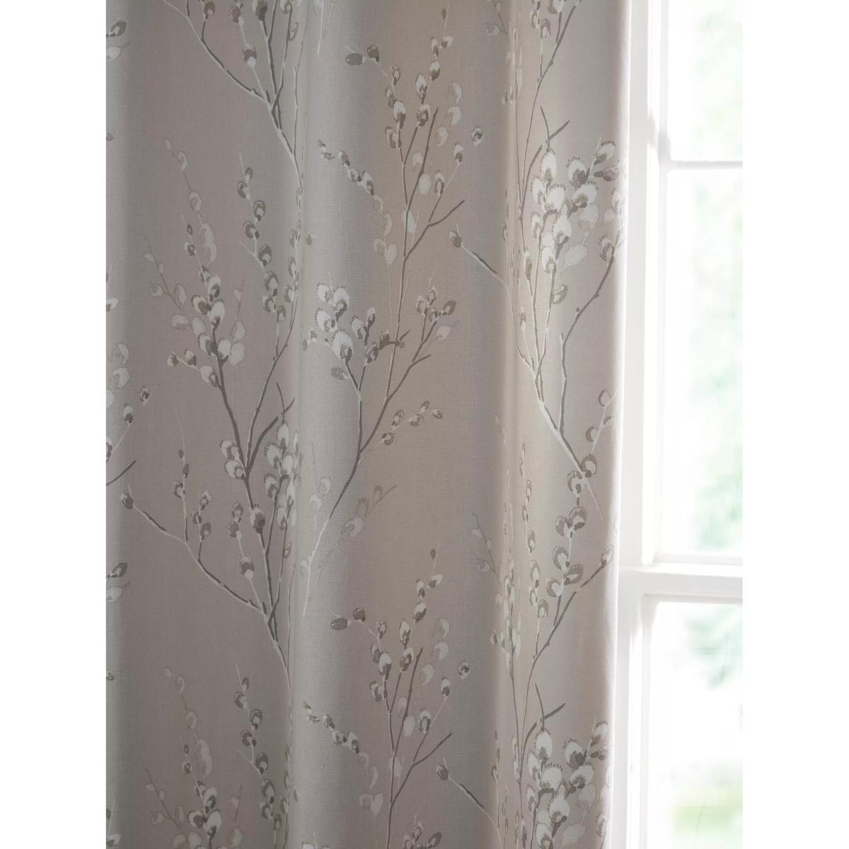 Laura Ashley Pussy Willow Pair Lined Eyelet Curtains, Truffle Natural – image 4