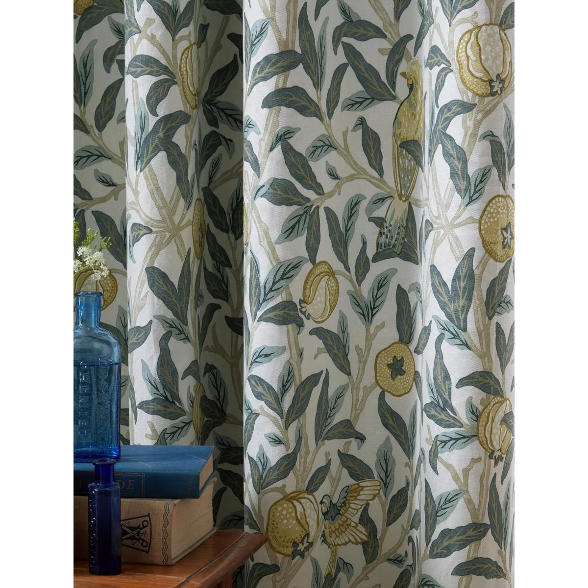 William Morris At Home Bird & Pomegranate Pair Blackout Lined Eyelet Curtains, Mineral – image 2