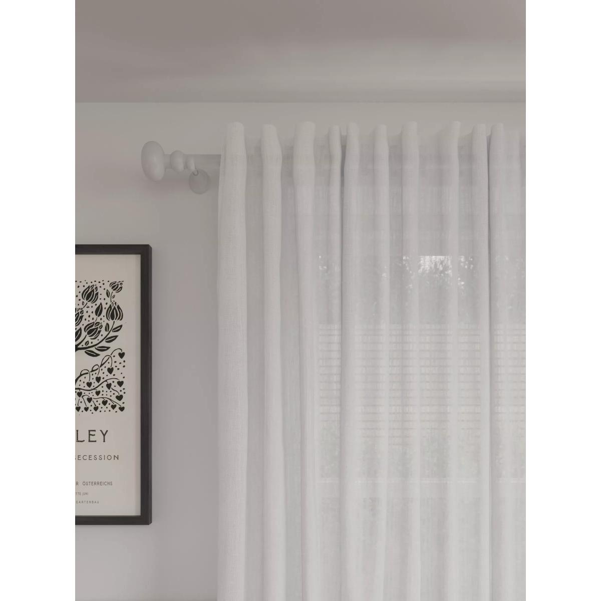 John Lewis Embroidered Edge Hidden Tab Voile Panel, White – image 2