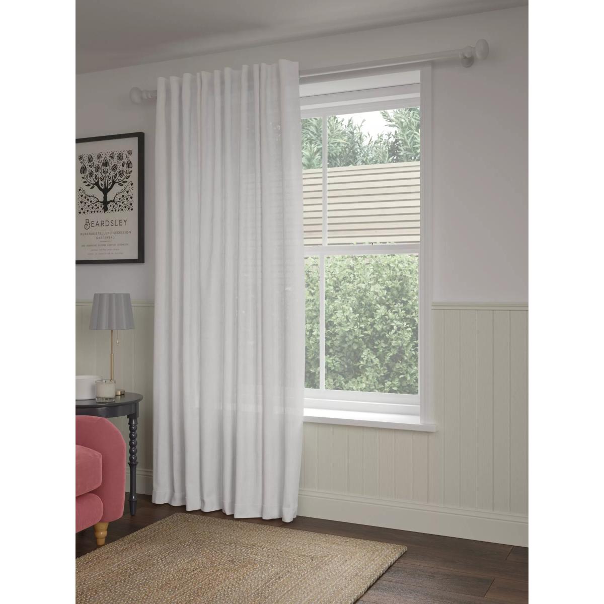John Lewis Embroidered Edge Hidden Tab Voile Panel, White – image 4