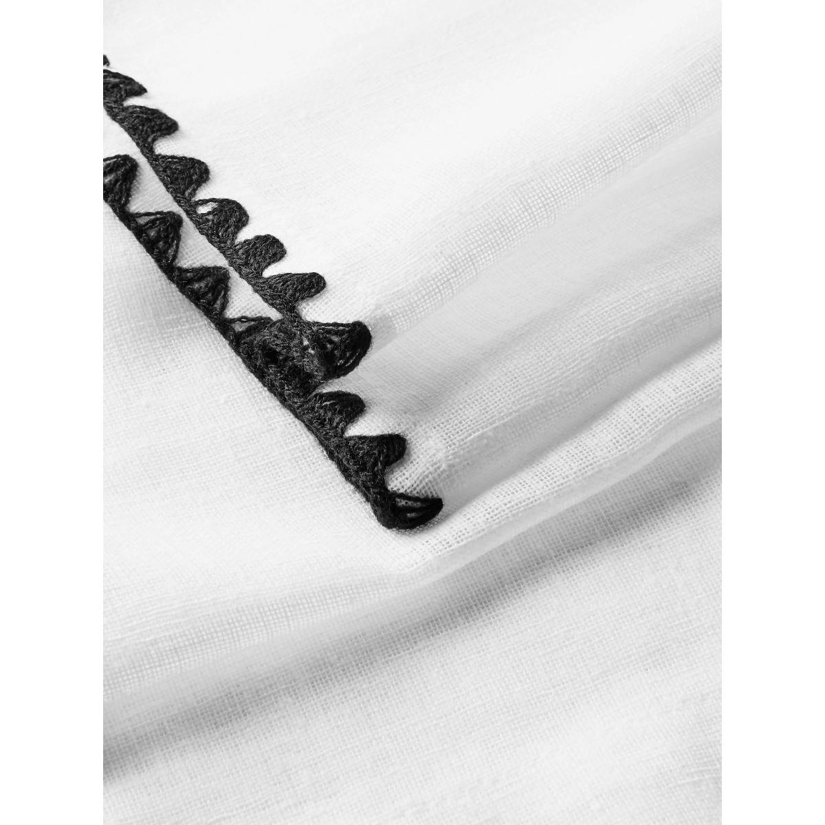 John Lewis Embroidered Edge Hidden Tab Voile Panel, White – image 7
