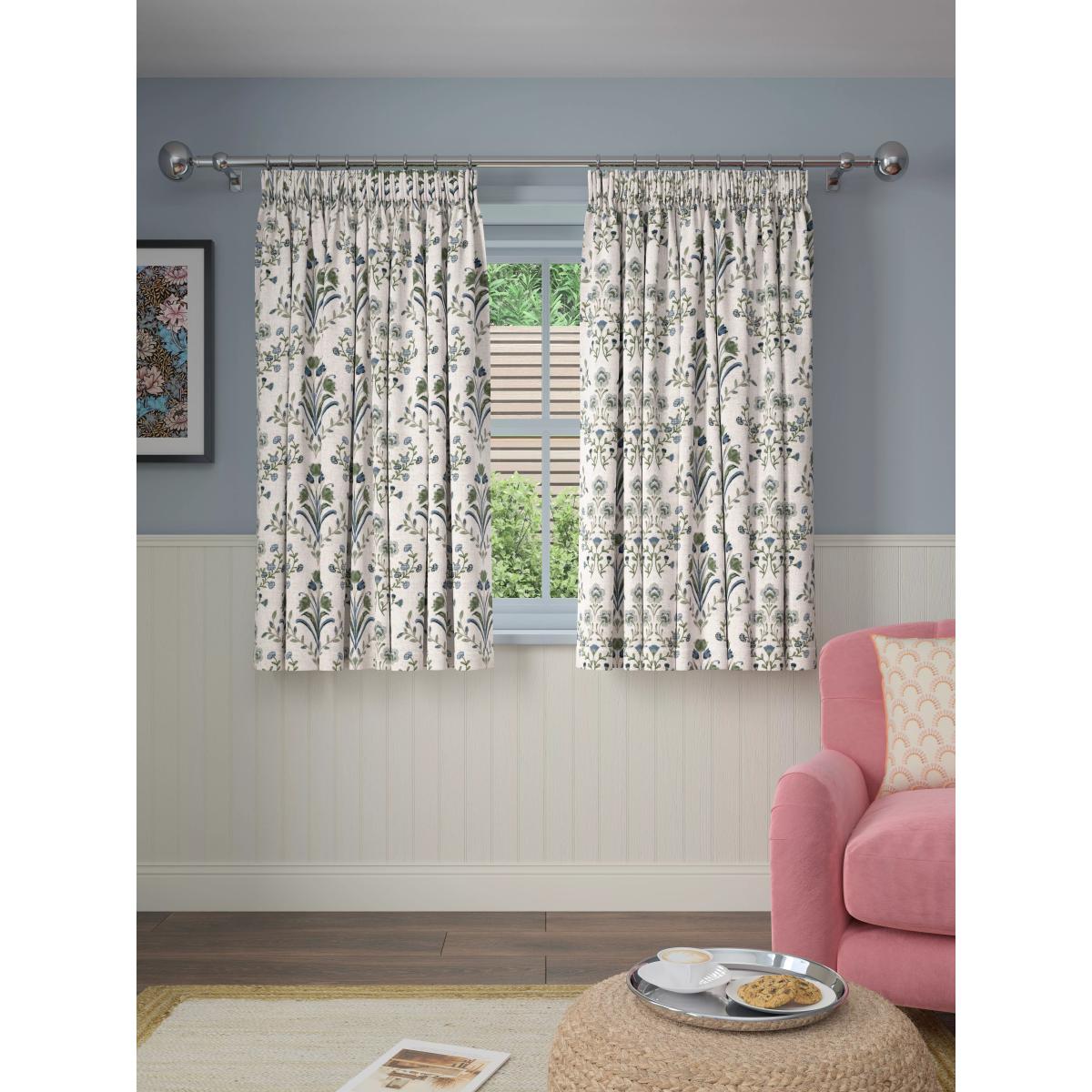 John Lewis Tulipa Pencil Pleat Pair Lined Curtains, Lake Blue – image 5